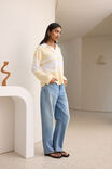 Shelby Slouchy Rugby Top, BUTTER/WHITE PLACEMENT STRIPE - example image 4