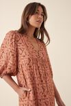 Yoke Tiered Dress In Lenzing™ Viscose, CLAY MODERN GEO - alternate image 5