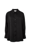 Satin Shirt, BLACK RECYCLED FIBRES - alternate image 2