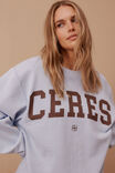 Isla Oversized Slouchy Crew, CHALK BLUE HERITAGE LOGO - alternate image 5