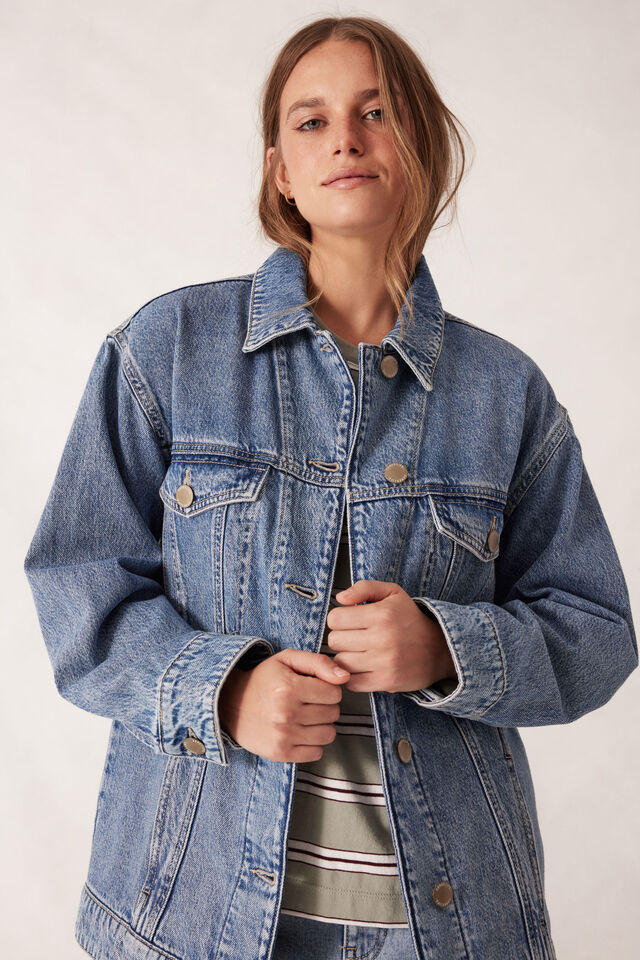 Oversized Denim Trucker, VINTAGE BLUE