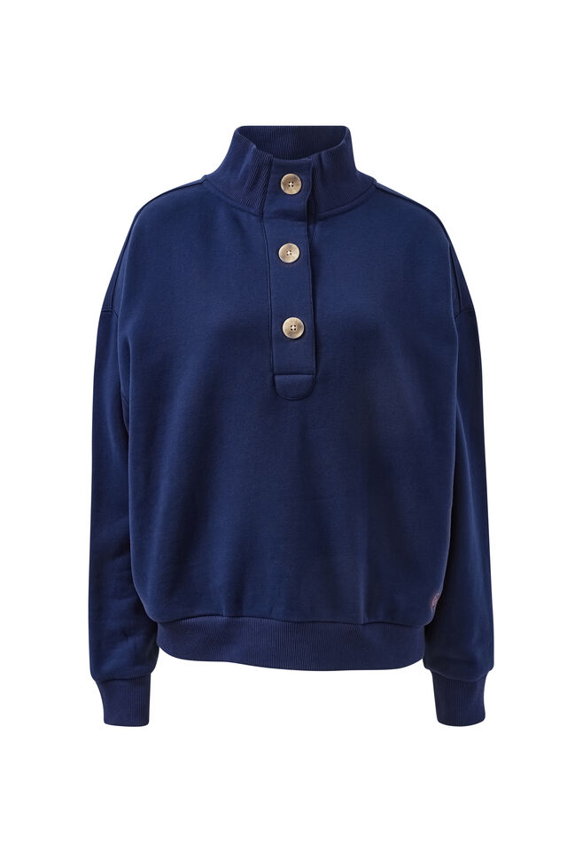 Marli Button Sweat, HERITAGE NAVY