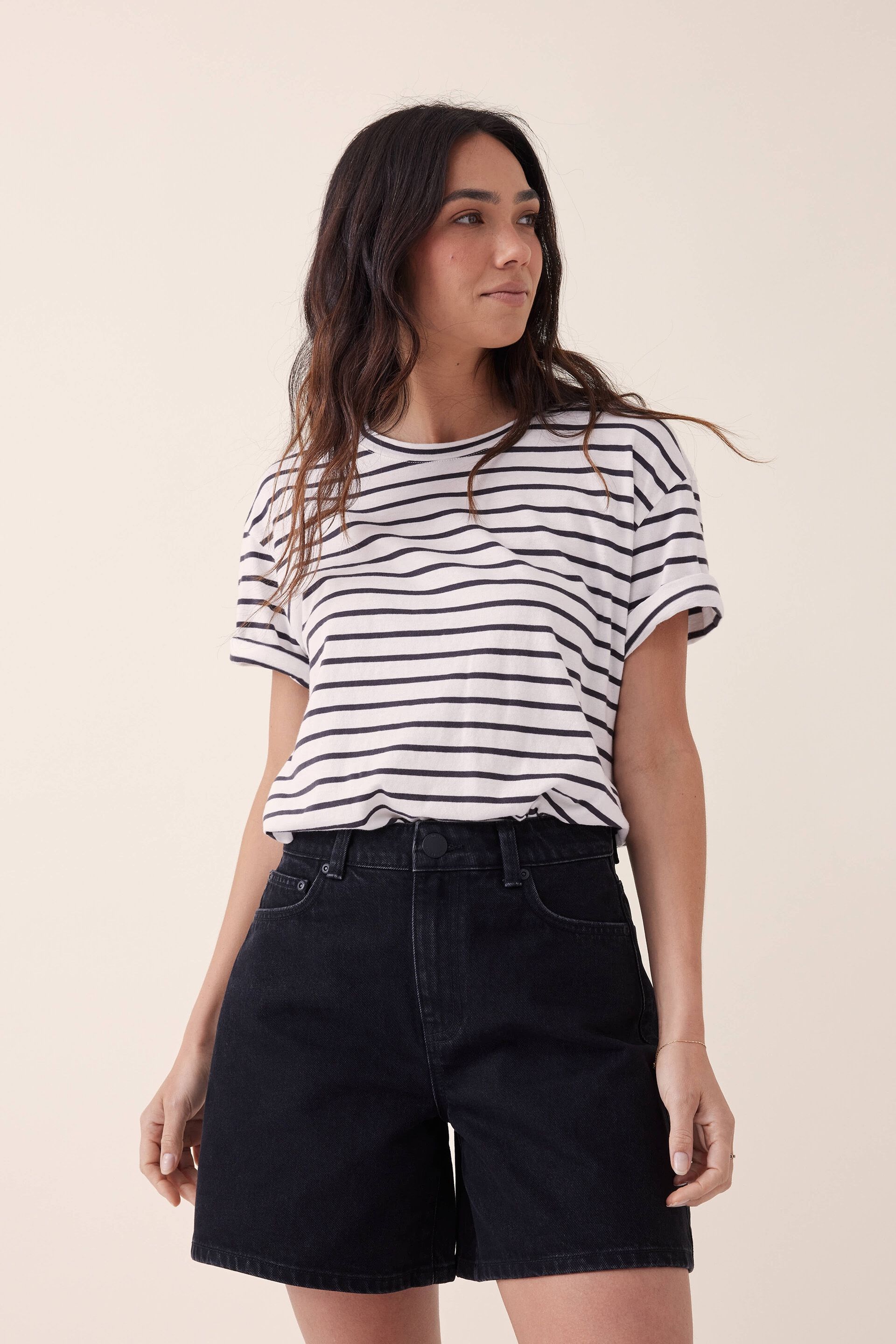 Black denim shorts women's high waisted best sale