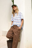 Stevie Slouchy Tee, POWDER/POMEGRANATE RETRO STRIPE - alternate image 4
