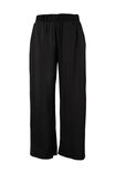 Satin Wide Leg Pant With Recycled Fibres, BLACK - alternate image 2