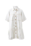 Short Sleeve Tiered Pocket Shirt Dress, FRESH ECRU - alternate image 2