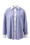 Peta Oversized Shirt, COLLEGE BLUE STRIPE WHITE COLLAR - alternate image 2