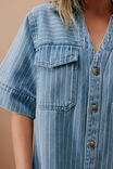 Sammy Relaxed Shirt Dress, INDIGO STRIPE - alternate image 5