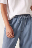 Andie Wide Leg Drawstring Pant, BLUE HERRINGBONE - alternate image 4