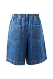 Sylvie Longline Pleat Denim Short, FRESH INDIGO - alternate image 3