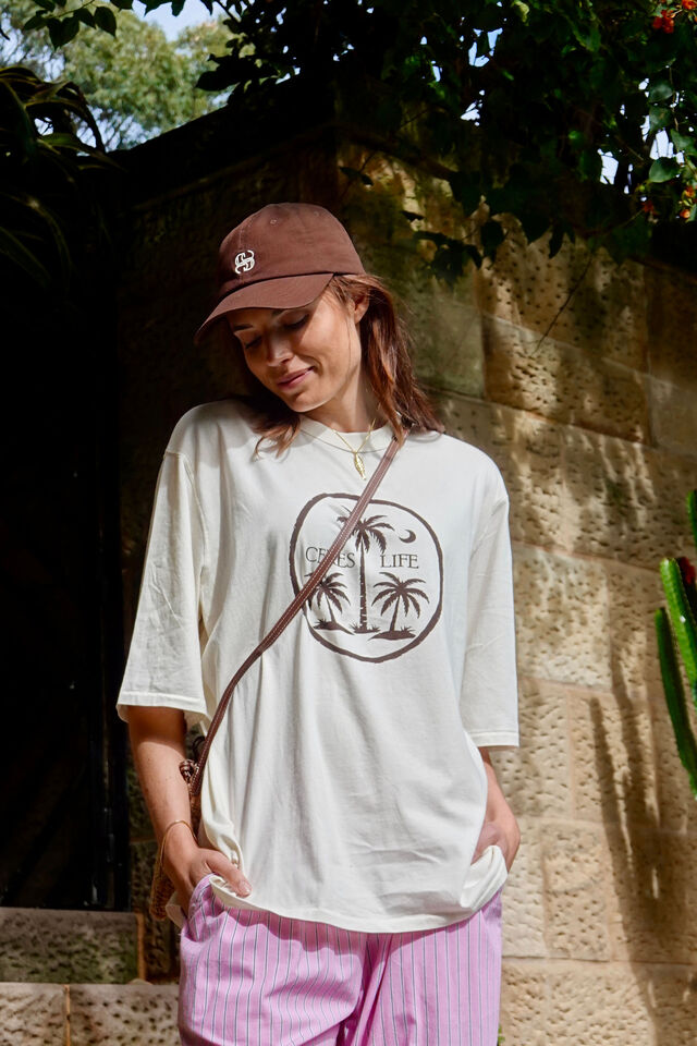 Liv Oversized Tee, SHELL/ISLAND PALMS
