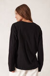 Slouchy Long Sleeve  Tee, BLACK - alternate image 3