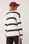 Slouchy Long Sleeve  Tee, VANILLA/PHANTOM BOLD STRIPE - alternate image 3