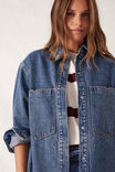 Goldie Longline Denim Shacket, FRESH INDIGO - alternate image 5