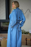 Longline Trench Coat, VINTAGE BLUE - alternate image 7