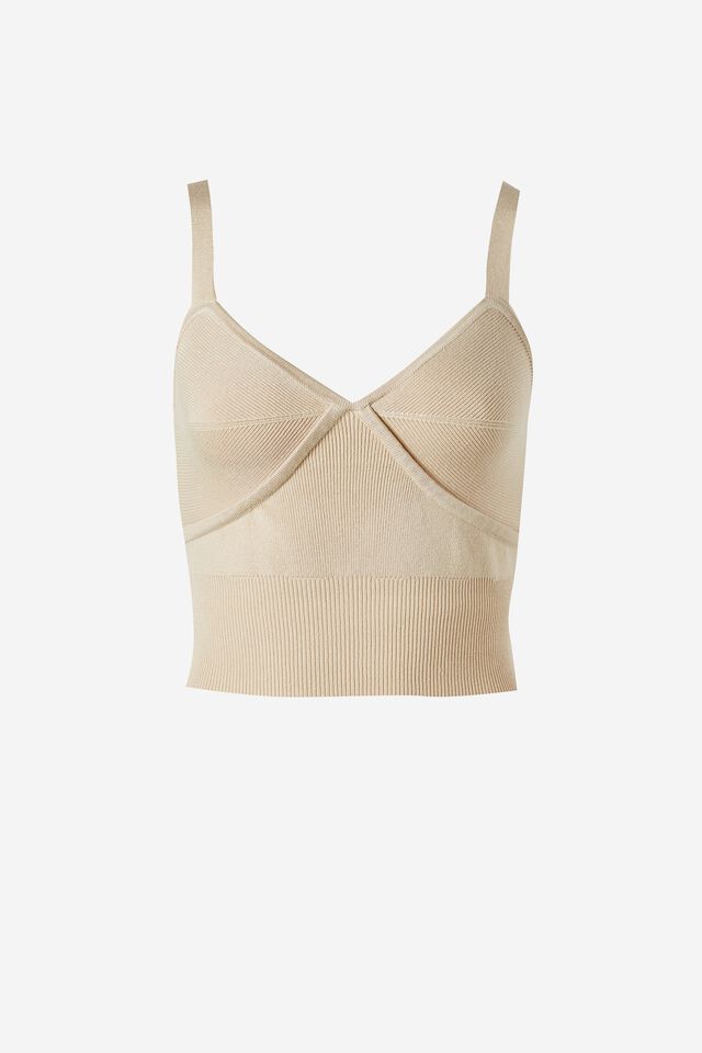 Knit Bralette In Lenzing Viscose Blend, OATMEAL