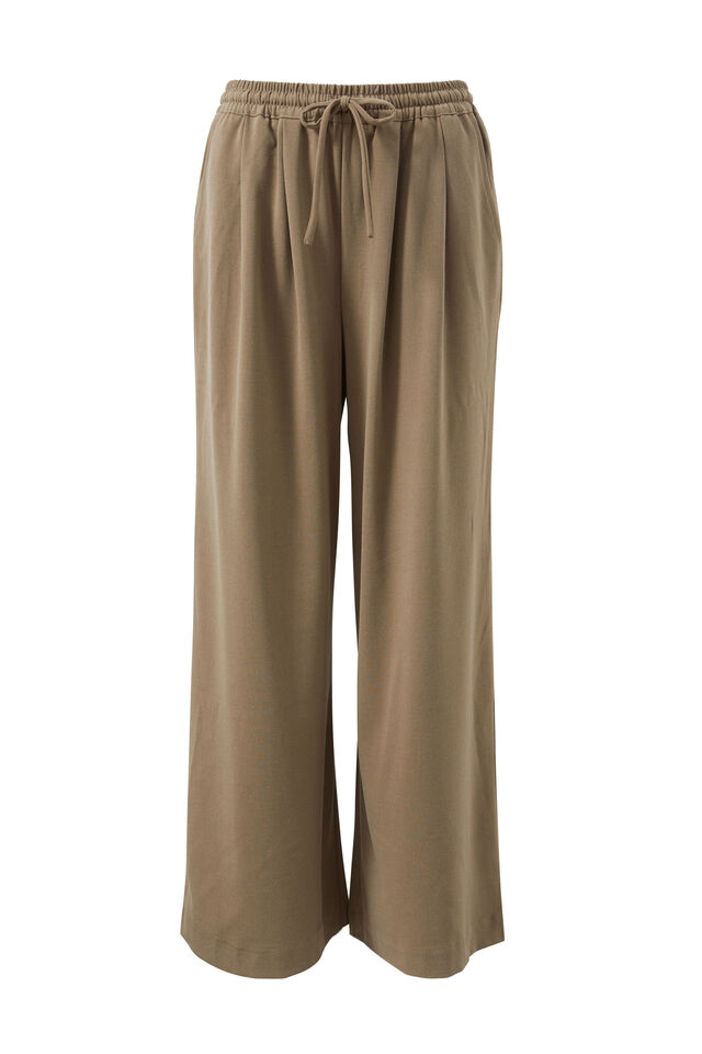 Drawstring Suiting Pant, WARM TAUPE
