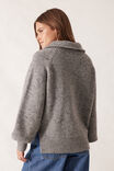 Slouchy Zip Knit, MID GREY NEP - alternate image 3