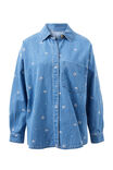 Embroidered Denim Shirt, VINTAGE BLUE FLOWER - alternate image 2