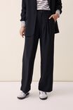 Wide Leg Pleat Pant In Recycled Blend, BLACK - alternate image 4