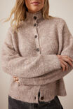 Riley Funnel Neck Tab Cardi, OAT MARLE - alternate image 6