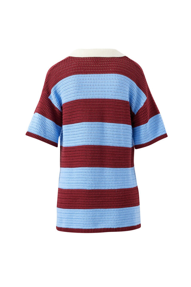 Mara Short Sleeve Knit Tunic, MULBERRY STRIPE