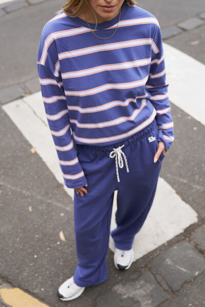 Jenna Tapered Trackpant, WASHED NAVY