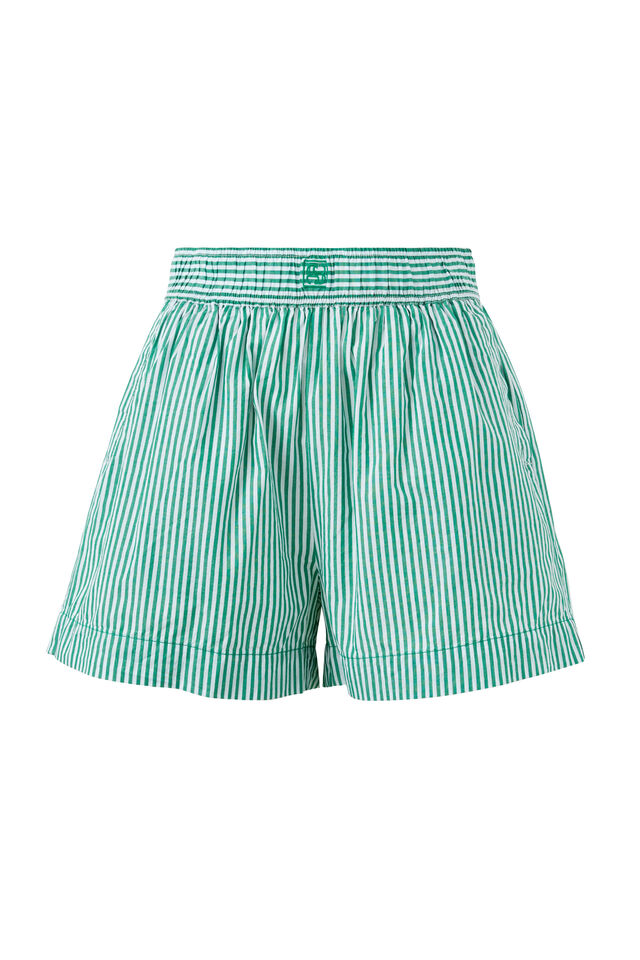 Mila Short, KELLY GREEN WHITE STRIPE
