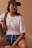 Lola Longline Step Hem Tee, SUNFADED PINK MONOGRAM EMBROIDERY - alternate image 5