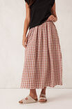 Gingham Maxi Skirt, BURNT CARAMEL WHITE GINGHAM - alternate image 7