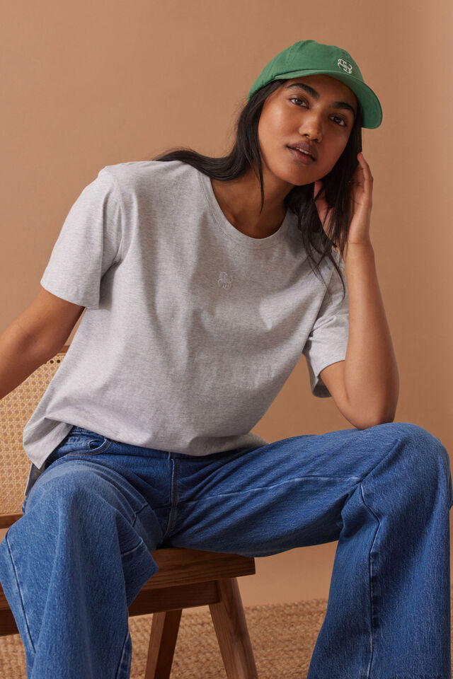 Stevie Slouchy Tee, CLOUD MARLE MONOGRAM