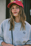 Oversized Slouchy Crew, GREY MARLE LOGO - alternate image 2