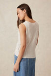 Cable Soft Knit Tank, OATMEAL MARLE - alternate image 3