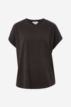 Roll Cuff Tee In Australian Cotton, PHANTOM - alternate image 2