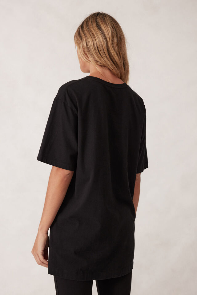 Lola Longline Step Hem Tee, BLACK