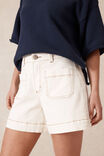 Esther Denim Patch Pocket Short, EGGSHELL - alternate image 4