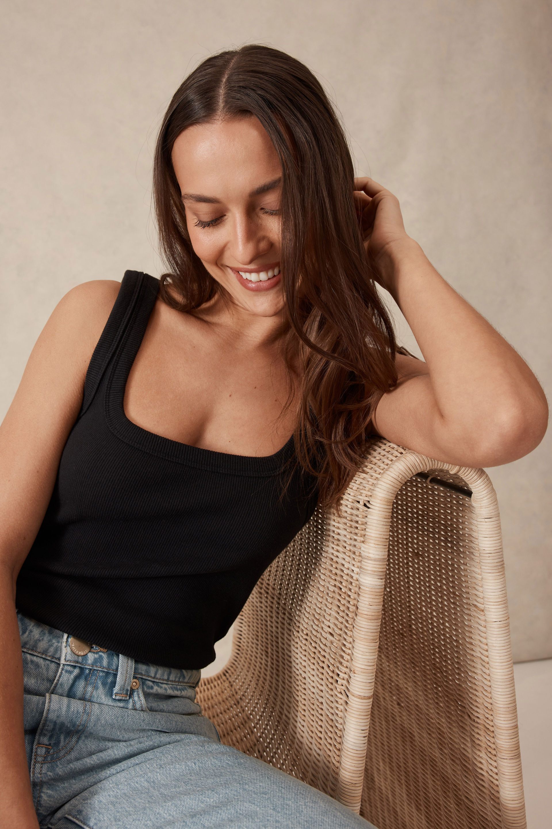 Organic Contour Rib Square Neck Tank | Ceres Life