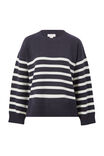 Boxy Knit With Embroidery, NEW NAVY/WINTER WHITE STRIPE - alternate image 2