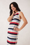 Textured Multi Stripe Knit Midi Dress, HERITAGE RED STRIPE - alternate image 5