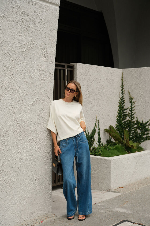 Lucy Relaxed Sleeve Tee, MILK