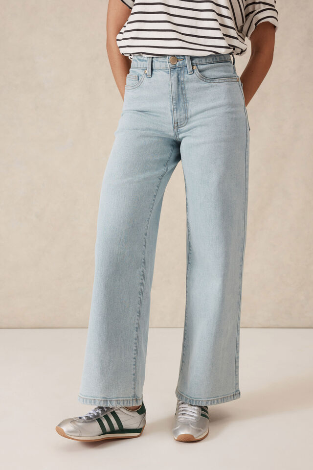 Core Wide Leg Jean, LIGHT VINTAGE BLUE