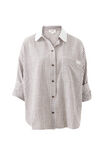 Miya Shirt, BROWN WHITE SMALL STRIPE - alternate image 2