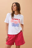 Stevie Slouchy Tee, WHITE/CERES RETRO PALMS - alternate image 7