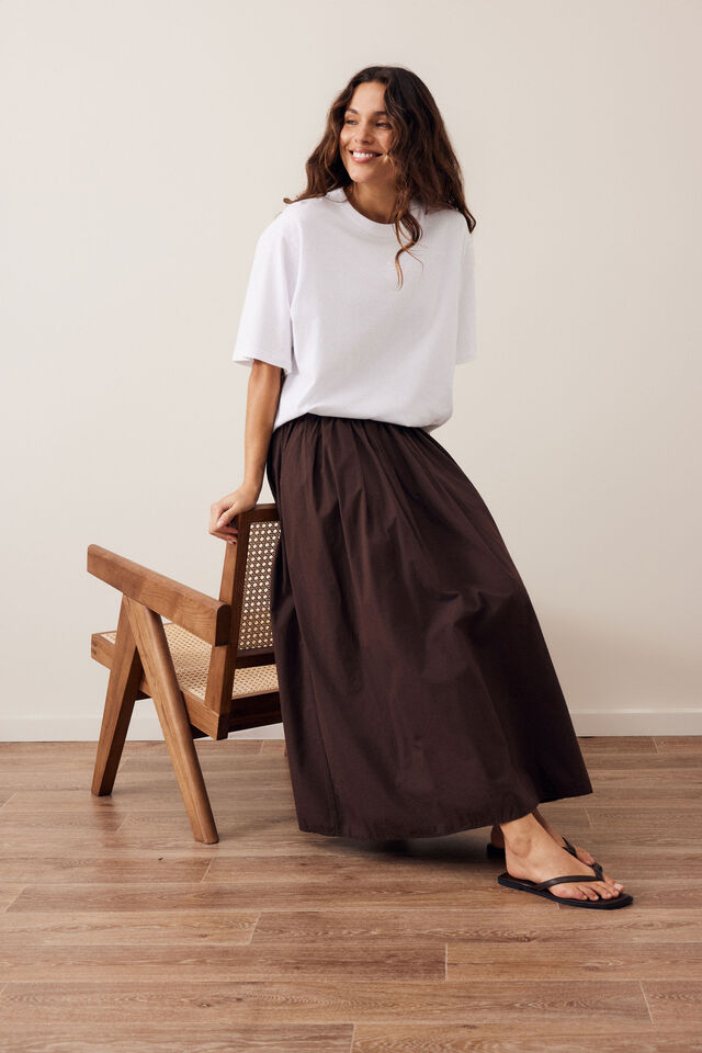 Florence Maxi Skirt, CHOCOLATE