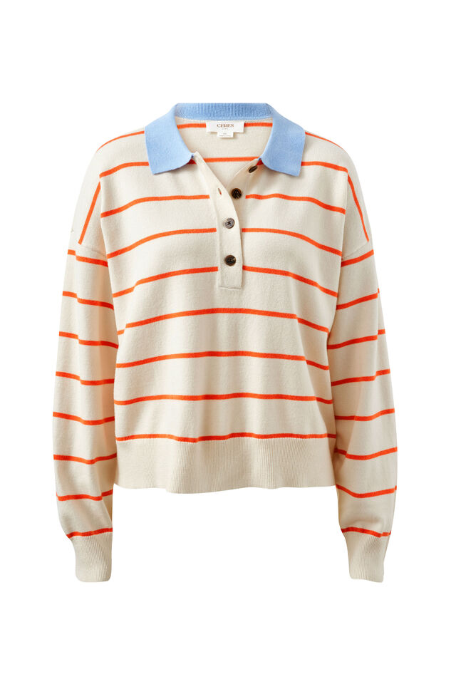 Jessa Rugby Knit, ECRU STRIPE