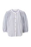 Woven Collarless Top, MIDNIGHT TEXTURED STRIPE - alternate image 2