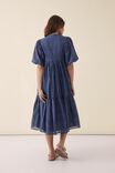 Tie Front Midi Dress, SMOKE BLUE - alternate image 3