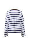 Beau Long Sleeve Slouchy Tee, WHITE/POLO CHOC STRIPE - example image 3