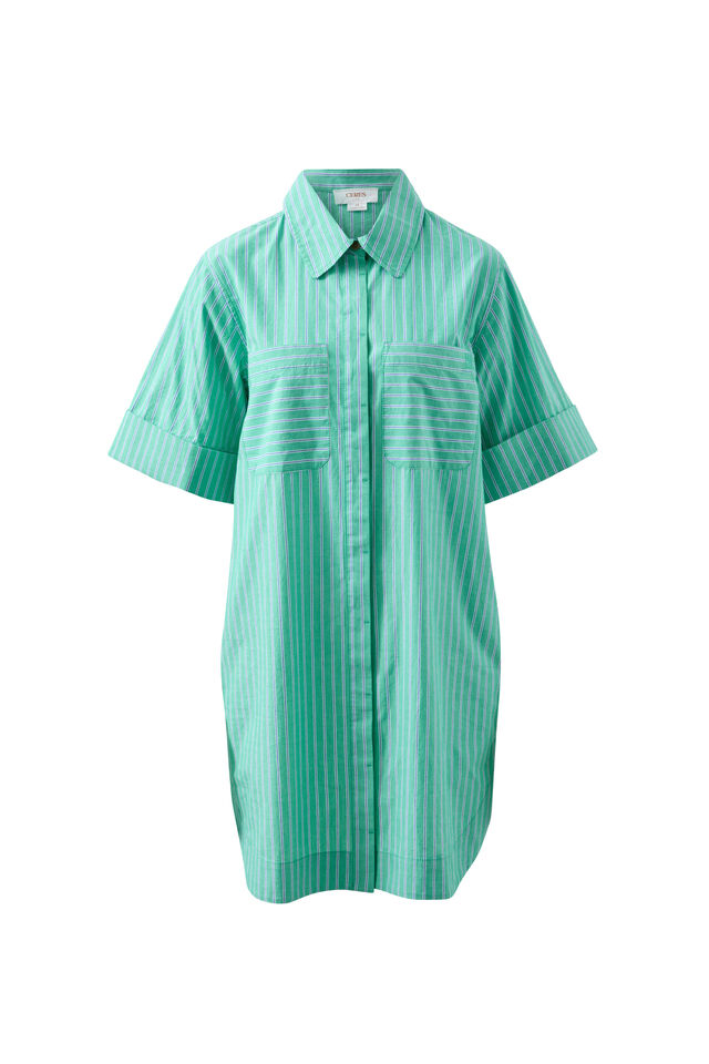 Sara Mini Shirt Dress, ZESTY TRIPLE STRIPE