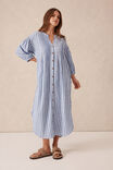 Crinkle Midi Dress, FRESH COBALT WHITE STRIPE - alternate image 6